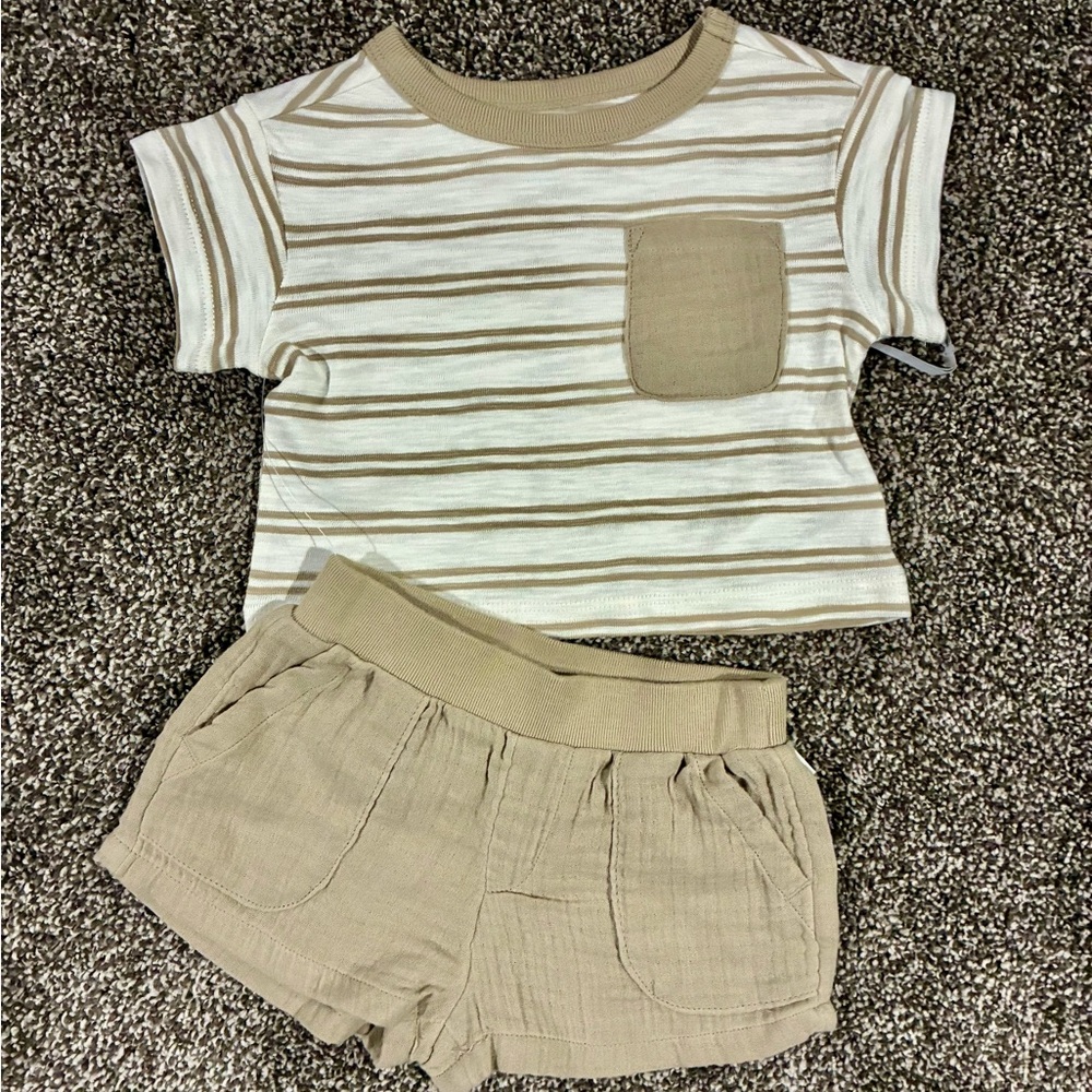Cloud Island Boys Striped T-Shirt and Shorts Set